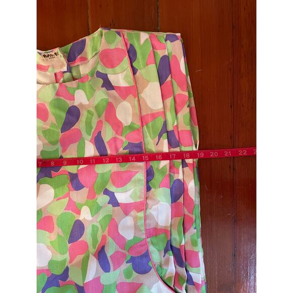 Vintage 60s Mod Abstract Shift Dress Buppa & B.P. Sleeveless Pockets Size M - Picture 8 of 9